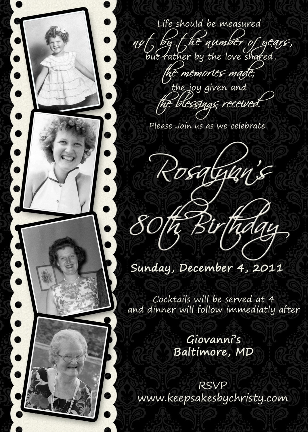 Pin by Melissa McFarland on Party! | 80th birthday invitations, 90th