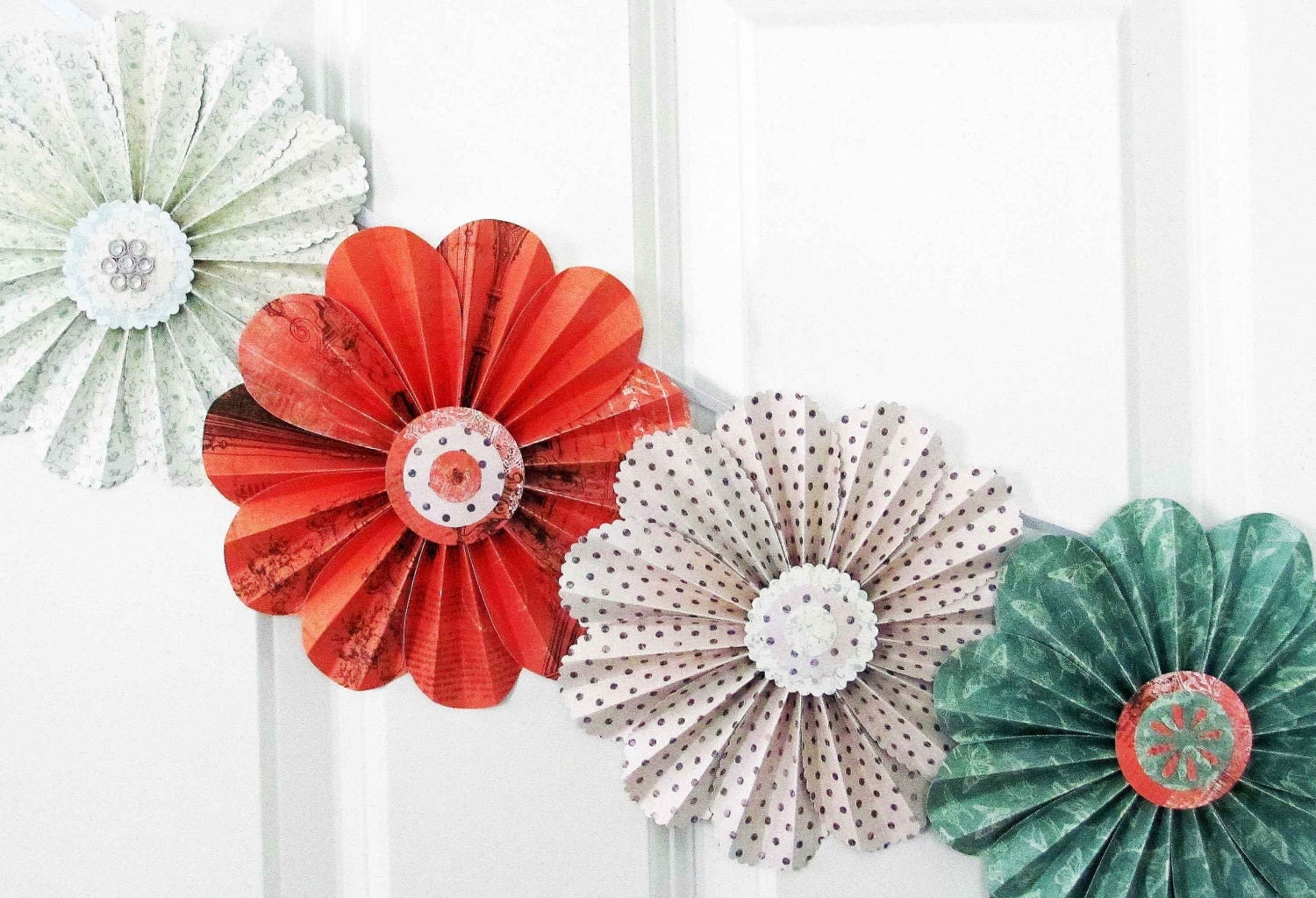 paper flowers floral garland party decor home wall by SheShell