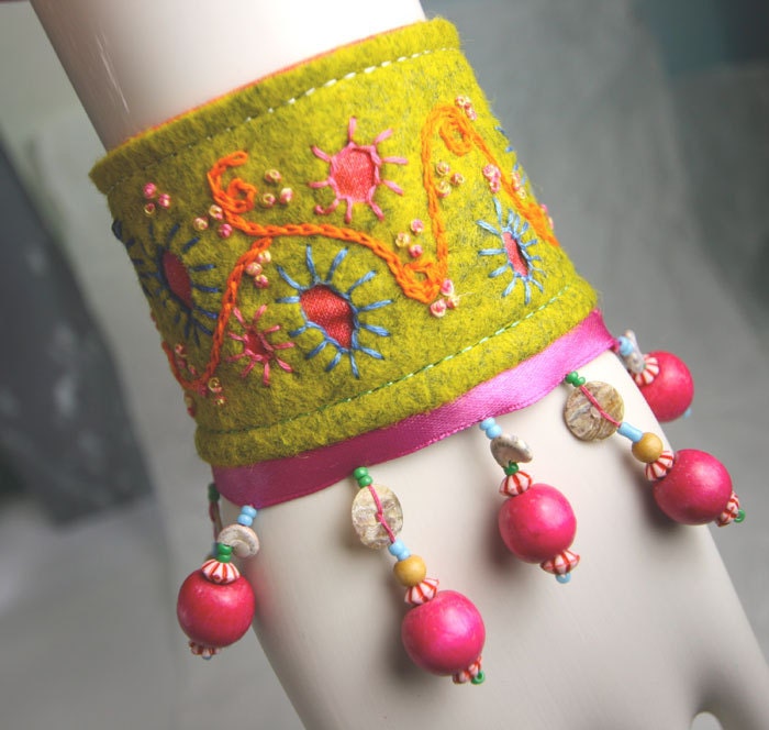 Carnival Dreams Hand Embroidered wrist cuff