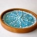Cameo Brooch wood Snowflake Hand Embroidery Eco Friendly Blue Holiday Winter Gift for her