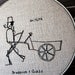 Textile Art Embroidery Home Decor Wall Hanging Fiber Art Hoop Steam Engine Man Hand Embroidered Invention