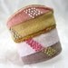 Fabric Textile Bracelet Cuff Hand Embroidered Colorblock Wool Cuff