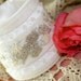 Bridal Wedding Accessory Hand Embroidered Textile Fabric Bracelet Cuff Hydrangea Magnolia