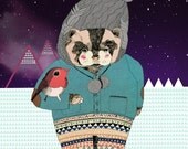 Night Time Bear A3 Print