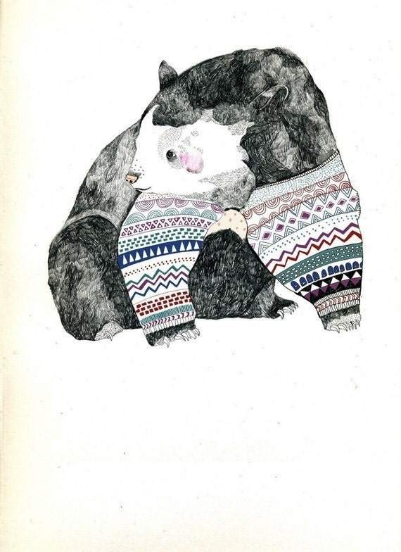 Knitted Bear Greeting Card