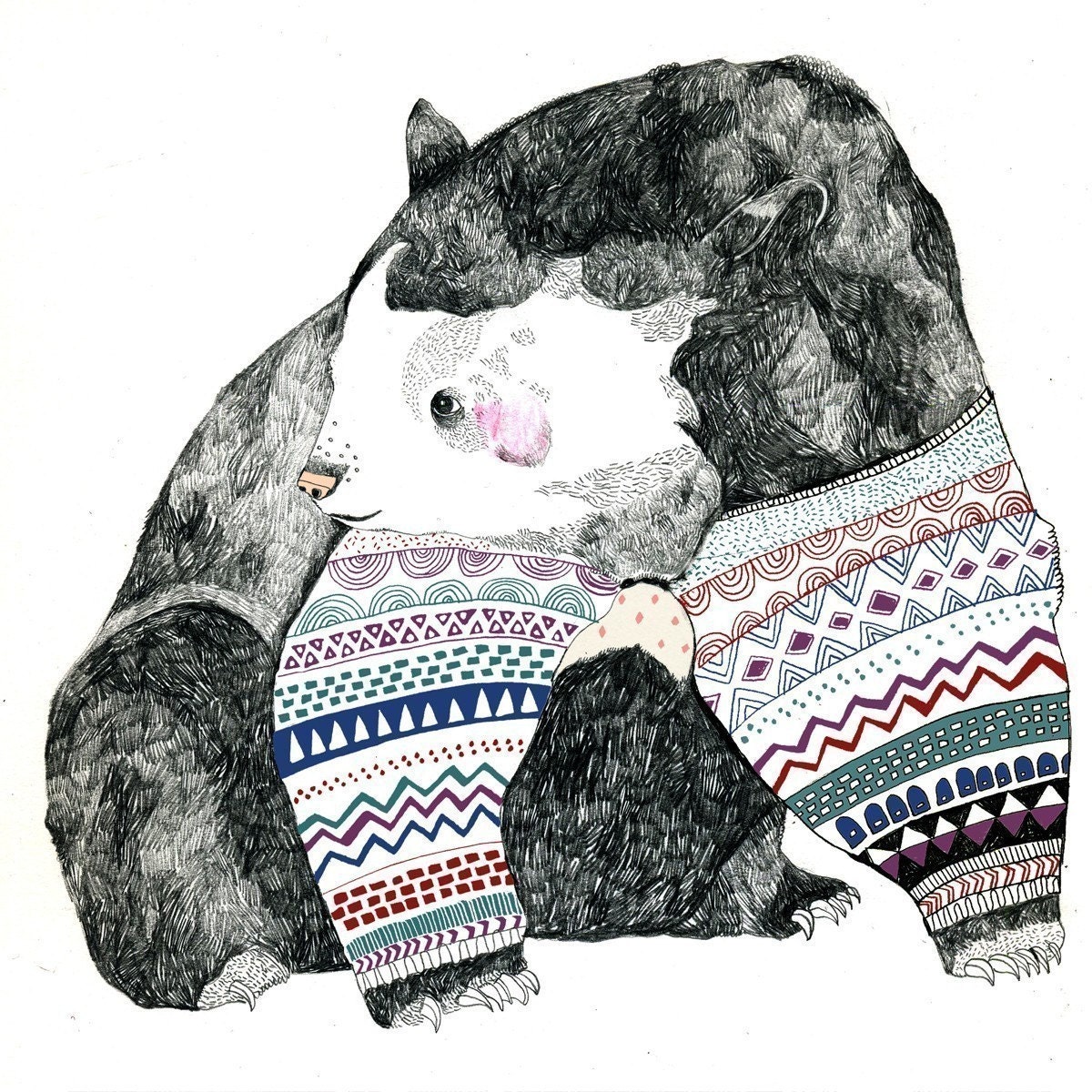 Knitted Bear 8 x 11 Print