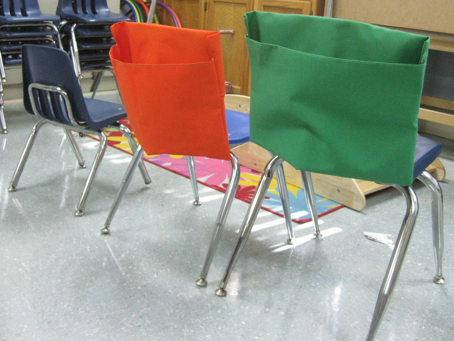 1 MEDIUM Chair Pocket Seat Desk Sack Washable Colored Duck Cloth You Choose the COLOR Chair Pocket Factory