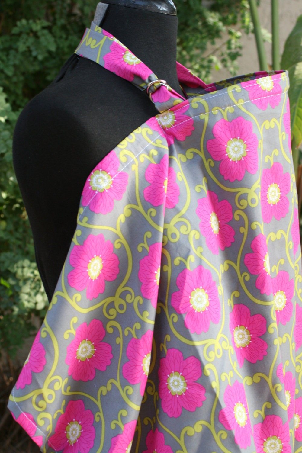 Nursing Cover  Pink and Gray  Floral