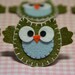 Set of 9pcs handmade felt owl--dark moss (FT890)