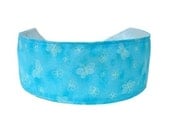 Bargain Headbands, Super Sweet and Beautiful White Butterflies Over Light Blue Fabric
