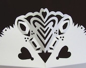 Hearts Within Hearts - Hand Cut Kirigami Keepsake Card