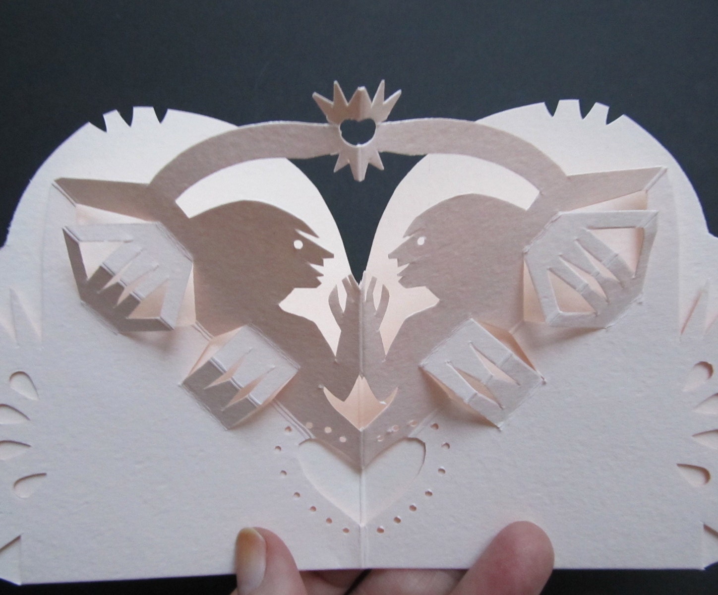 Star Struck - Pale Pink Hand Cut Kirigami Keepsake Card