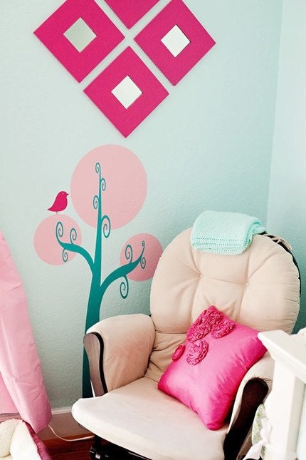 Woodland Tree with Birdee Large Vinyl Wall Decal