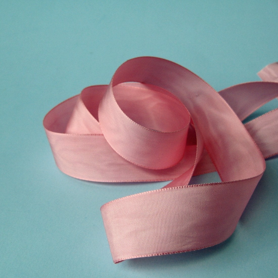 Vintage Pale Pink 1940's Moire Ribbon 15/16 Inch