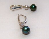 Green pearl earrings