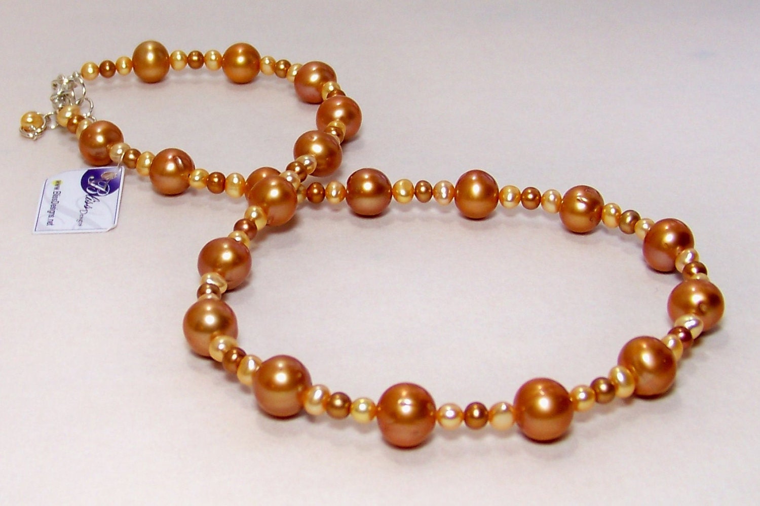 Orange pearl necklace