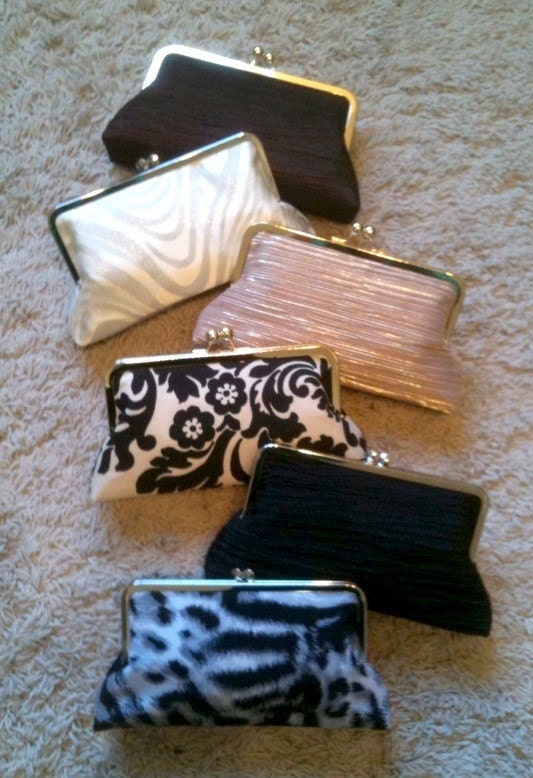 bridesmaid set of 5 customized clutches with frames - brynn - design your own