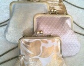 bridesmaid set of 5 customized cross body metal frame and chain - quinn - design your own