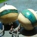 Blue Ivory Simplicity earrings, handmade artist lampwork beads handforged oxidized copper, sterling silver, rustic earrings earthy organic