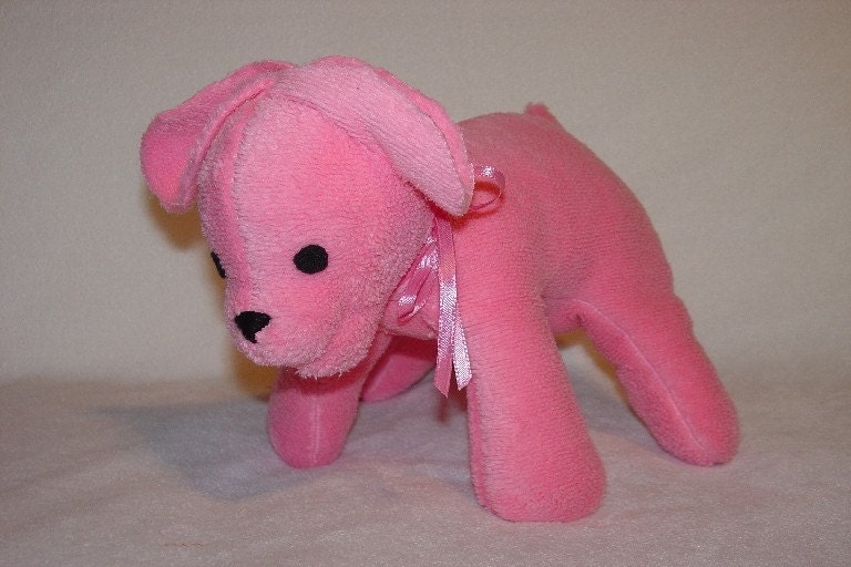 Plush  Pink Puppy Handmade