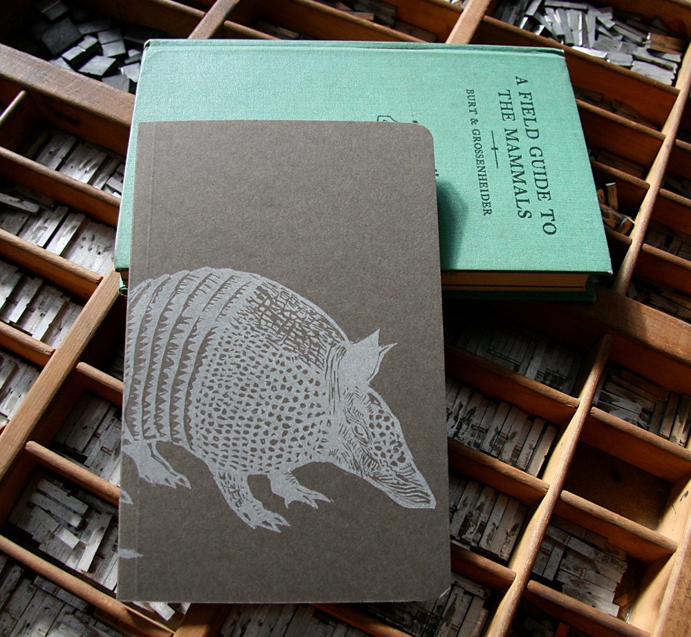 letterpress notebook Armadillo recycled