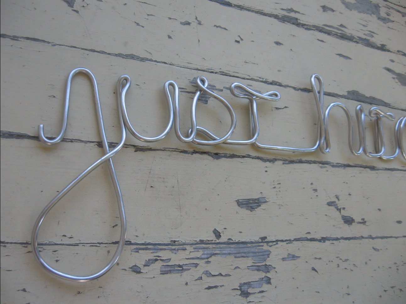 Wedding Sign Just Hitched Metal Wire Sign