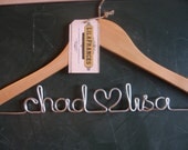 Personalized Wedding Hanger (Blonde, Natural Wood)