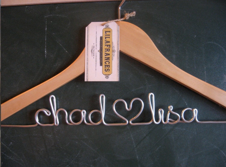 Personalized Wedding Hanger (Blonde, Natural Wood)