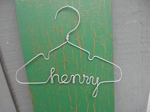 Personalized Wire Hanger, Eight Inch, for Infants or Decoration The Original by LilaFrances