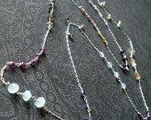 Long Multi-Gemstone Necklace - Sterling Silver
