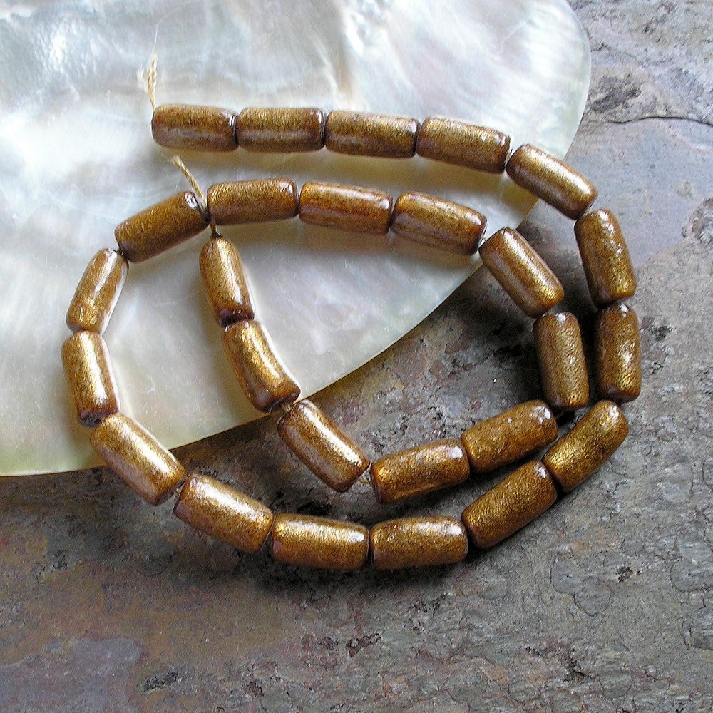 Gold Coral Beads- Tube Shaped Gold Coral Beads