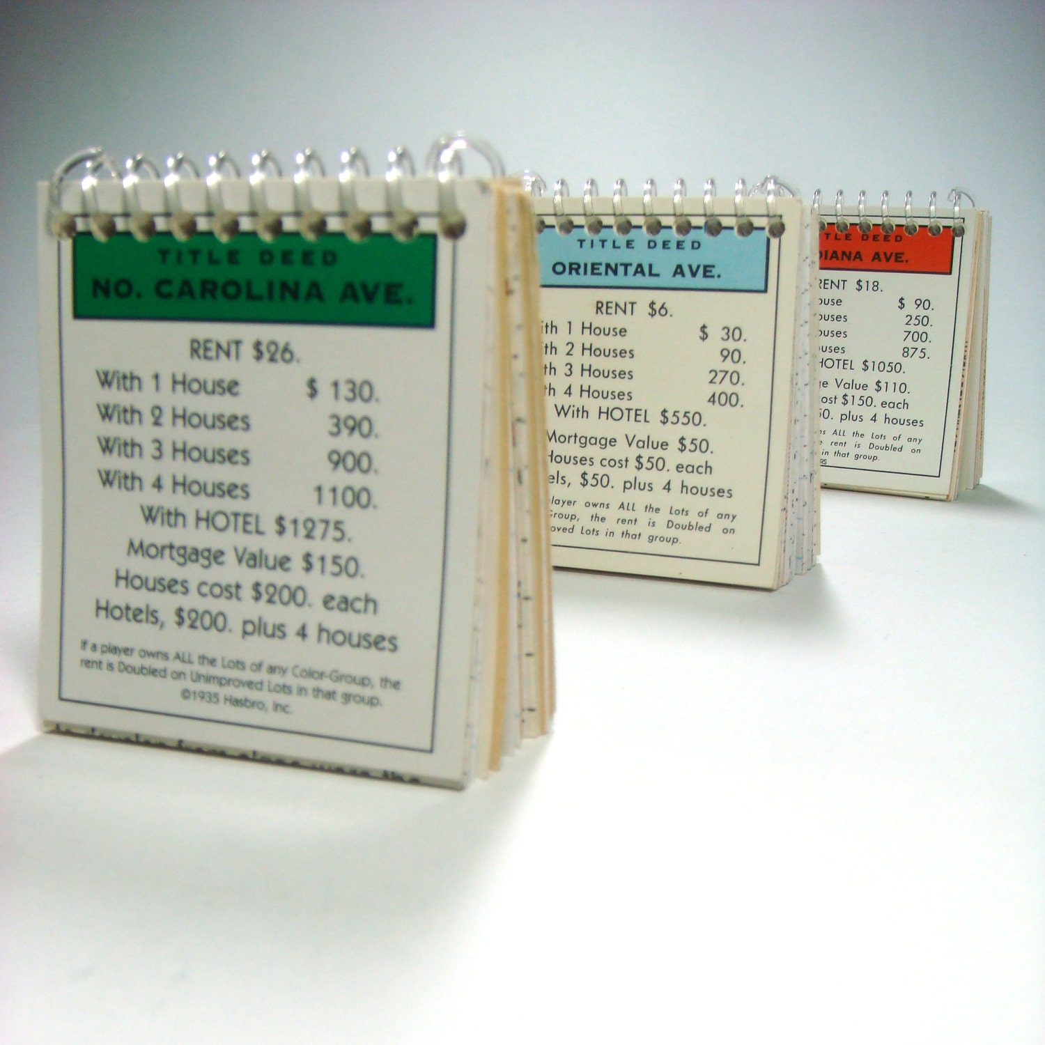 Playing Card Notebook -  Monopoly - choose one