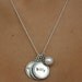 Women's Sterling Silver Framed Tag Necklace - Every Disc Has A Story   -  -design your own  3 rim discs - By SimaG