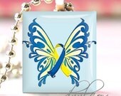 Scrabble Tile Pendant Necklace Scrabble Tile Jewelry Down Syndrome Awareness