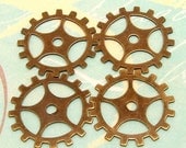 Steampunk Gear 19mm Antiqued Brass 4 Pc. AB21