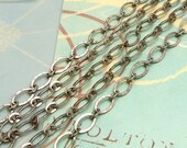 Flat Oval Antique Silver Chain Soldered 9mm 3' AS164