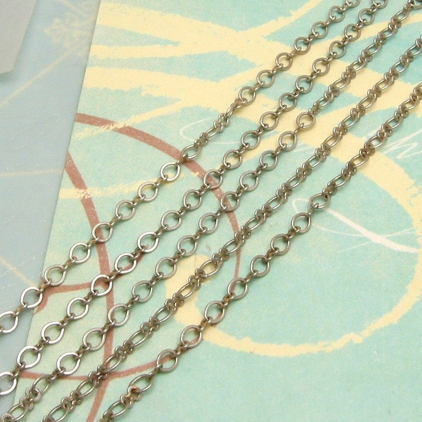 Oval Links And Bows Chain 4mm Antique Silver Soldered 6' AS165