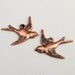 Bird Charm Antique Copper Trinity Brass 1 Pair AC79