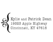 Custom Return Address Stamp - SELF INKING - Employee/Co-Worker, Housewarming gift - Kylie and Patrick Design