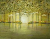 Original Painting Trees forest landscape greenMade to order