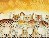 Cat paintings tigers lions pumas modern art