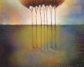 Trees forest abstract landscape painting Lauren Marems original art made to order