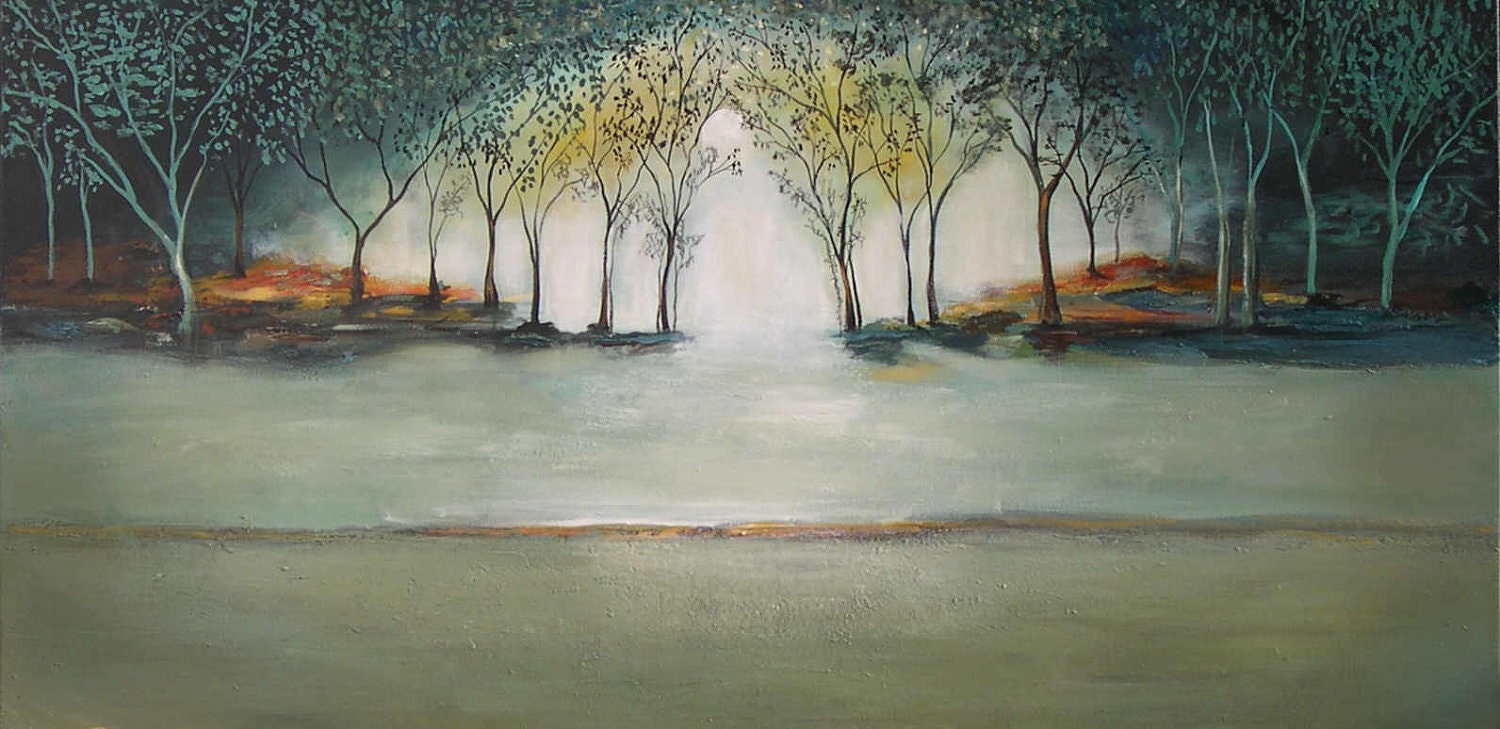 Original painting Modern forest landscape  texture art trees  Marems made to order