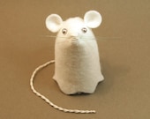Ghost White Mouse ornament felt rat hamster mice cute gift for animal lover or collector - Alastor the Ghost Mouse