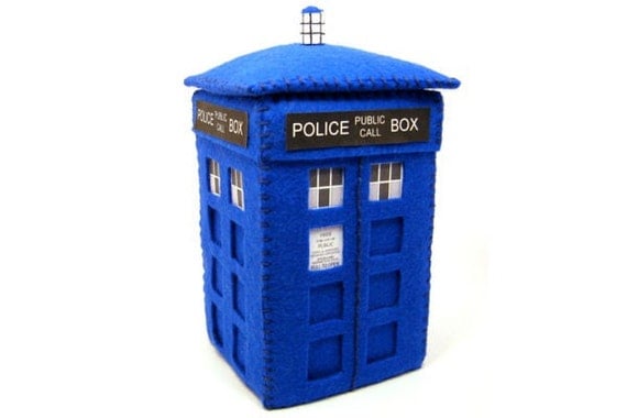 TARDIS Doctor Who felt sci fi collectible ornament by TheHouseofMouse - perfect gift for dr who fans