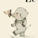 E for Elephant, Alphabet animal,  Print 6x8 inches