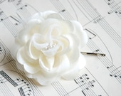 Weddings White Hair Flower, Bridal Hair Piece Bridal Head piece (includes 1 hair pin) White or Ivory Wedding Hair flower Clip