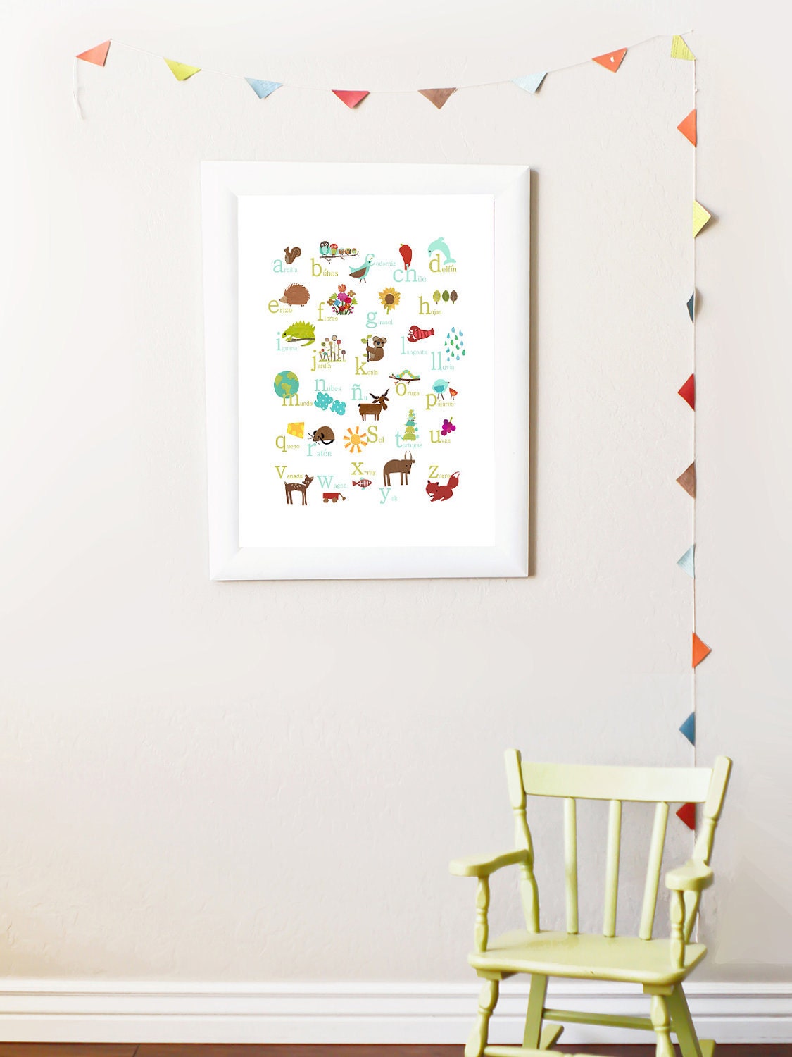 Spanish Nature Themed Alphabet 11x14 Poster