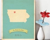 Choose Your State Personalized Vintage Map Wall Art 11x14