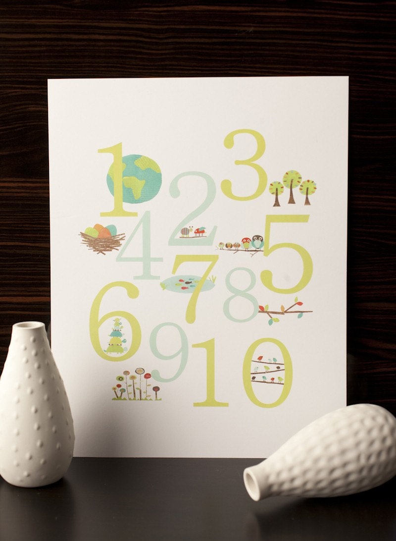 SALE- Nature Themed Number 18x24 Poster